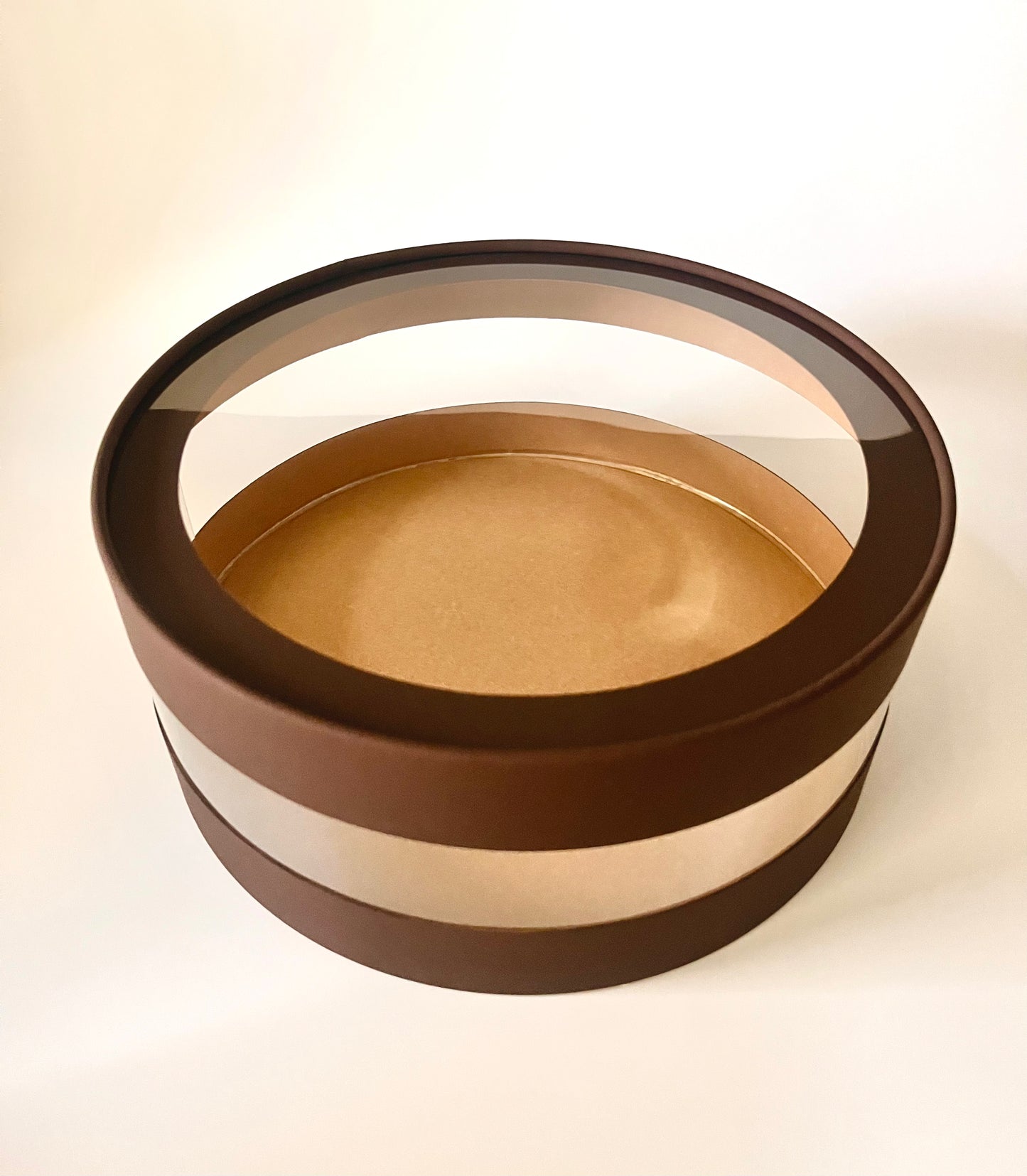 Set of 3 Round Boxes with a transparent sides & window
