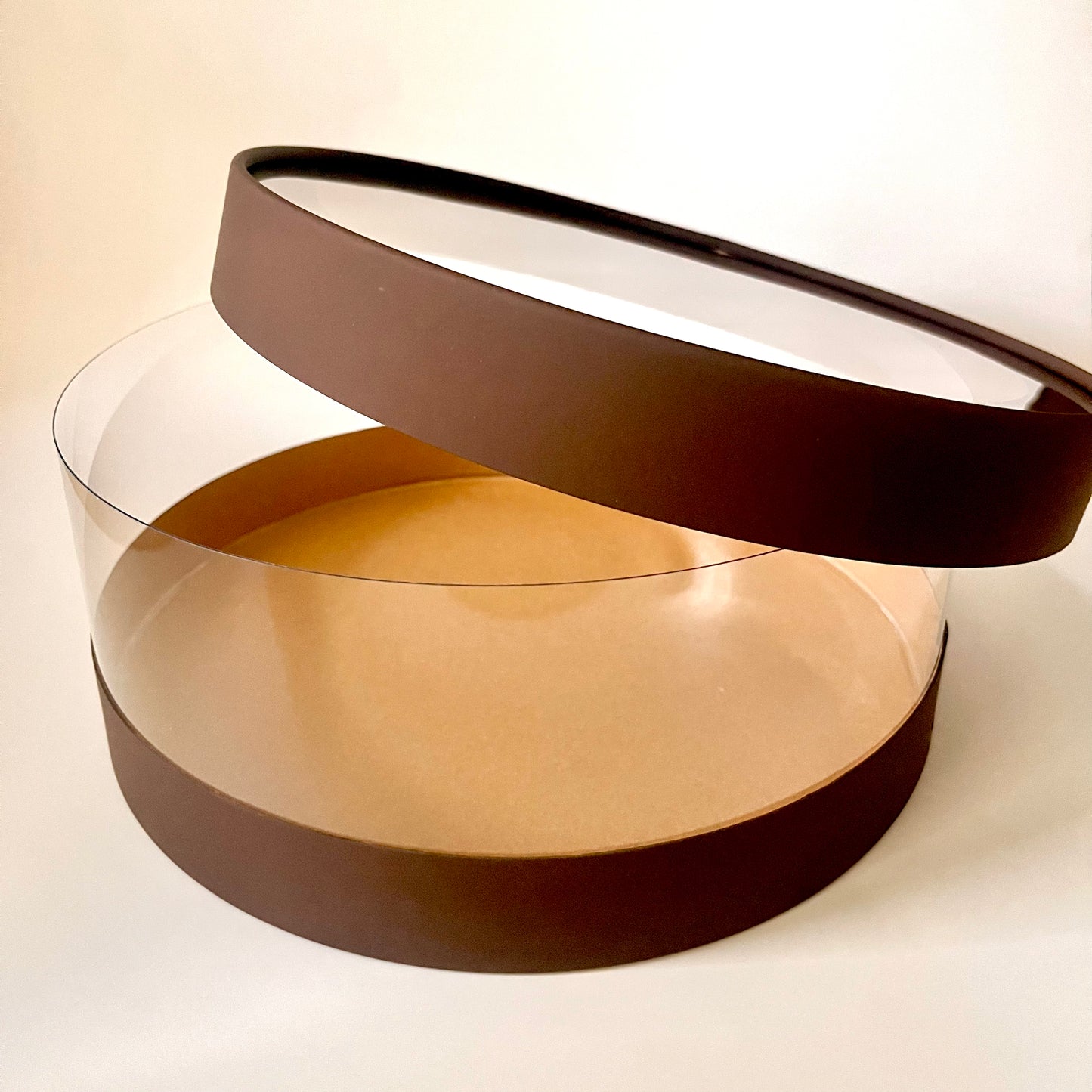 Set of 3 Round Boxes with a transparent sides & window