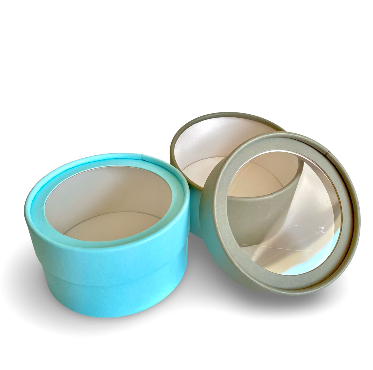Set of 3 Round Boxes with a window